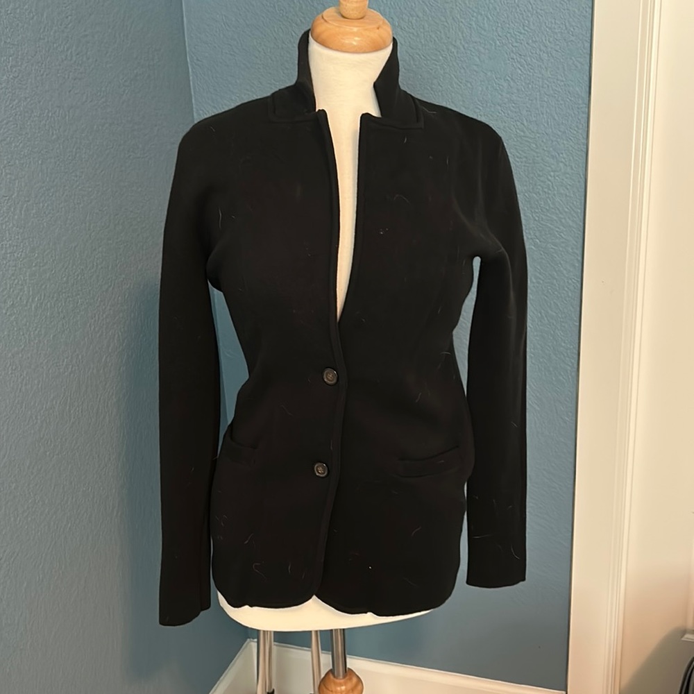 J Crew Black Knit Blazer Size XS